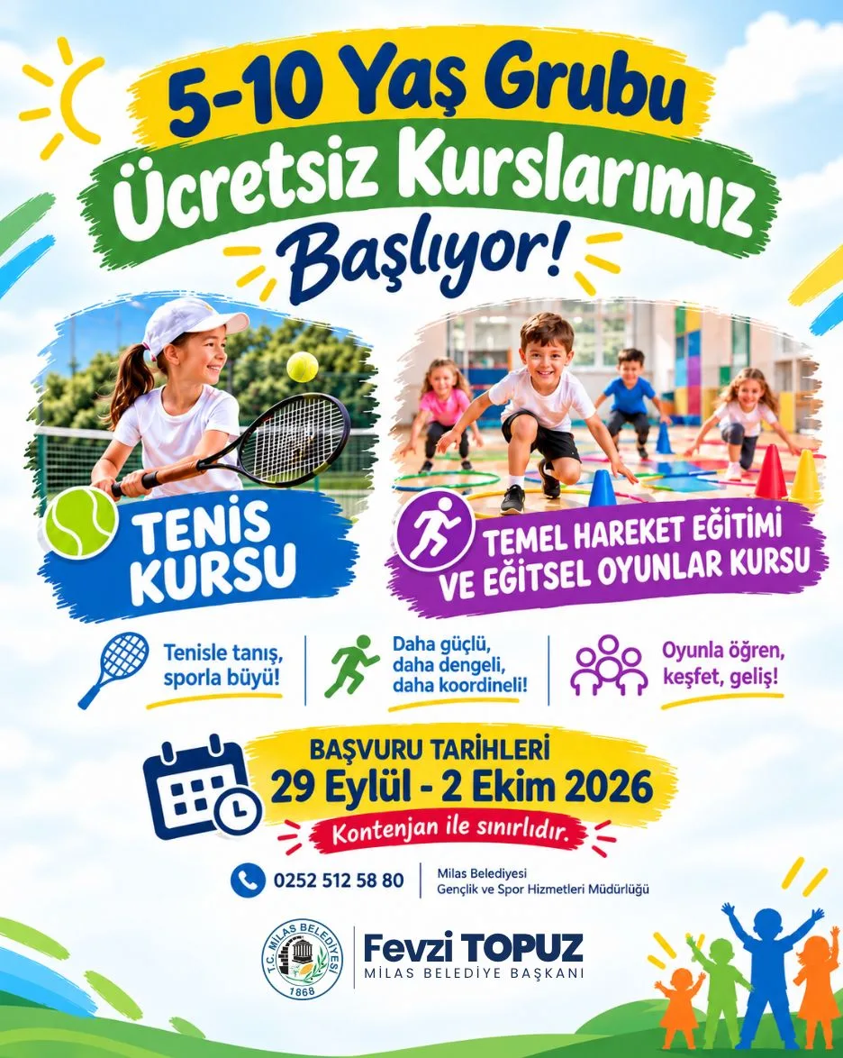 Milas Belediyesi’nin çocuklara yönelik spor kursları için kayıtlar başladı