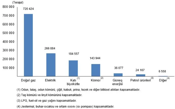 TÜİK: 2025’te hanelerin enerji tüketiminde doğal gazın payı yüzde 52