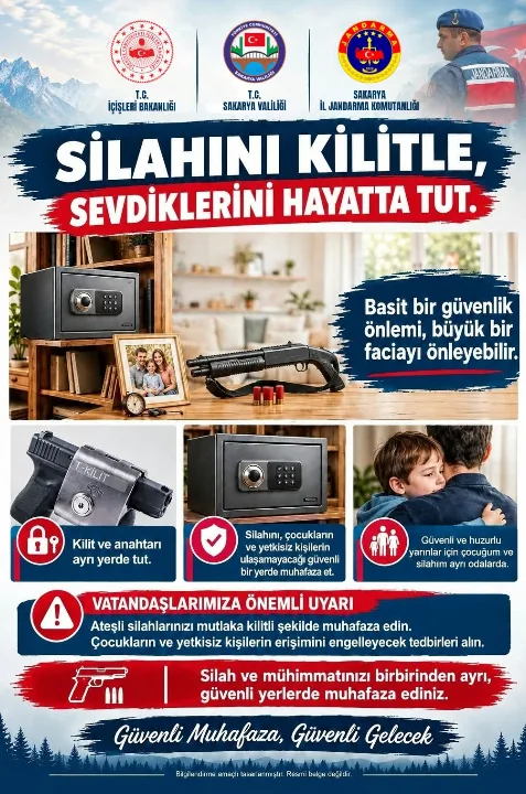 Sakarya’da 17 bin 195 vatandaşa ateşli silahların güvenli muhafazası uyarısı