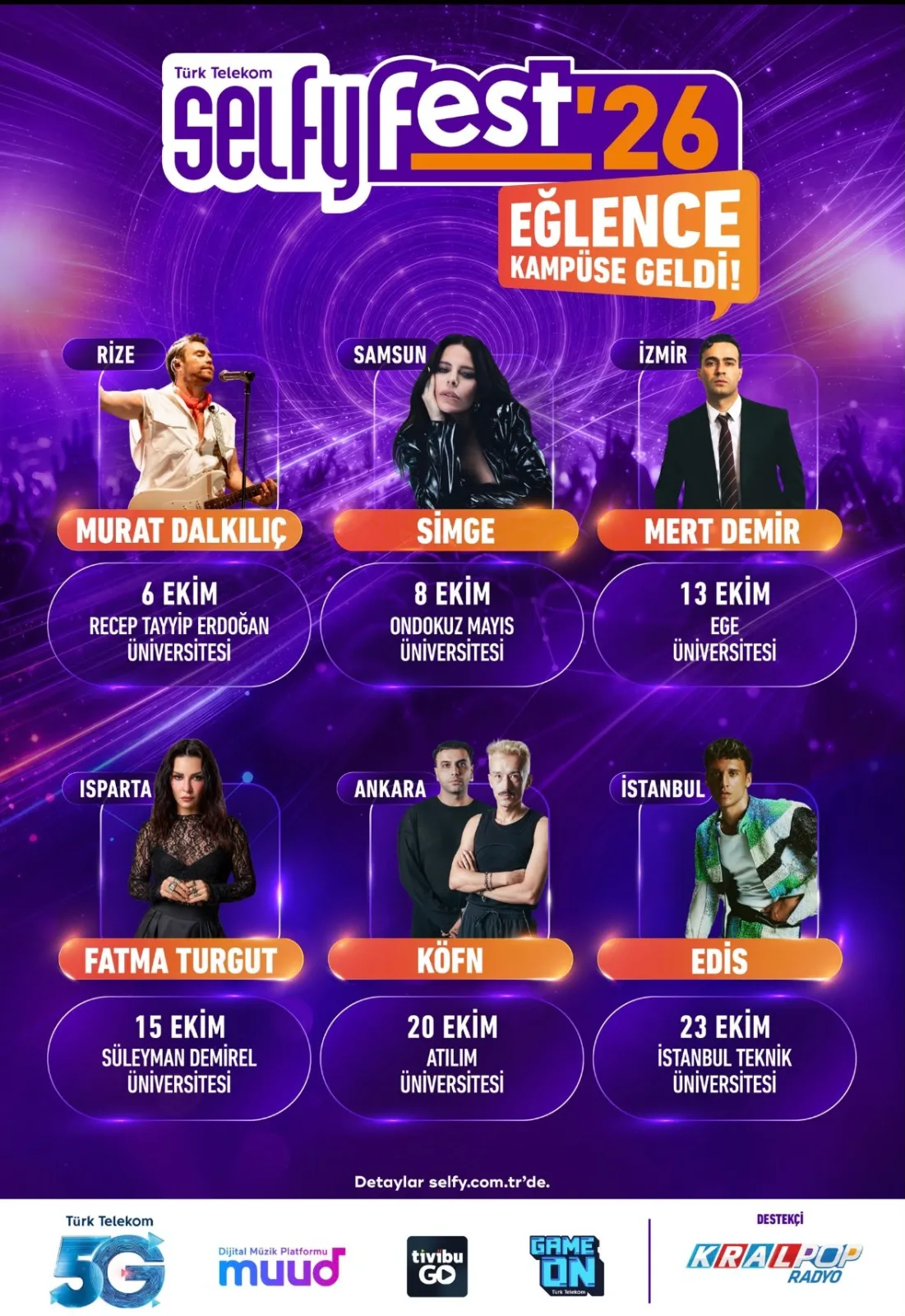 Türk Telekom Selfyfest’26’yı 6 şehirde üniversite kampüslerine taşıyor