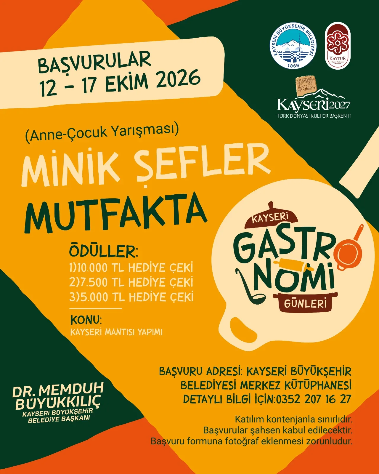 4. Kayseri Gastronomi Günleri’nde ev hanımları ve çocuklar yarışacak