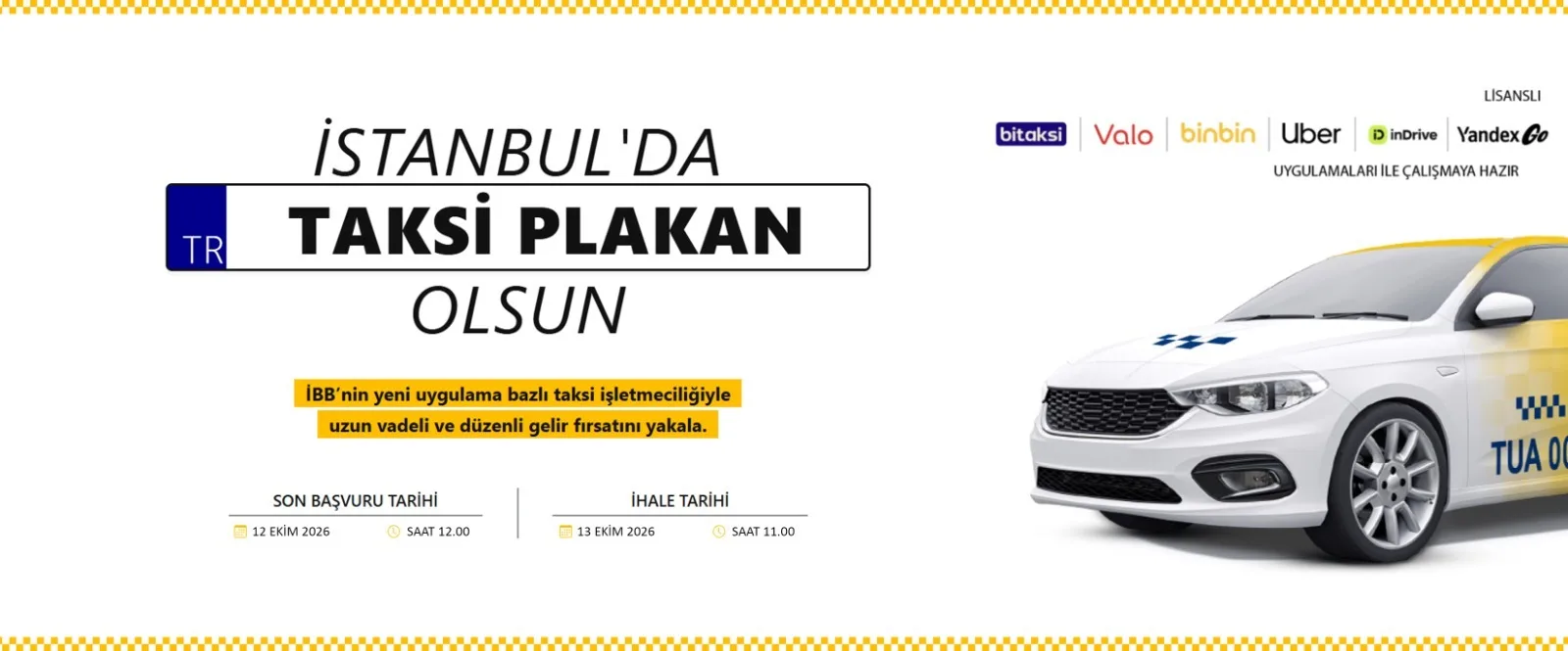İBB, İstanbul’da 250 uygulama bazlı taksi plakası için ihale düzenleyecek