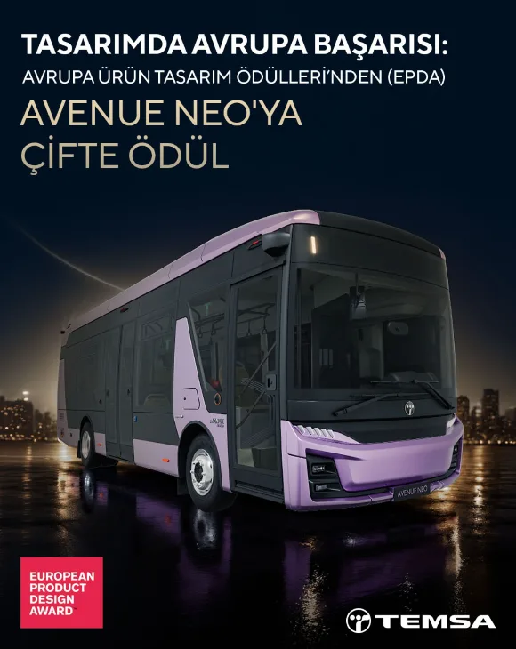 TEMSA’nın elektrikli otobüsü Avenue Neo, Avrupa’dan iki tasarım ödülü aldı
