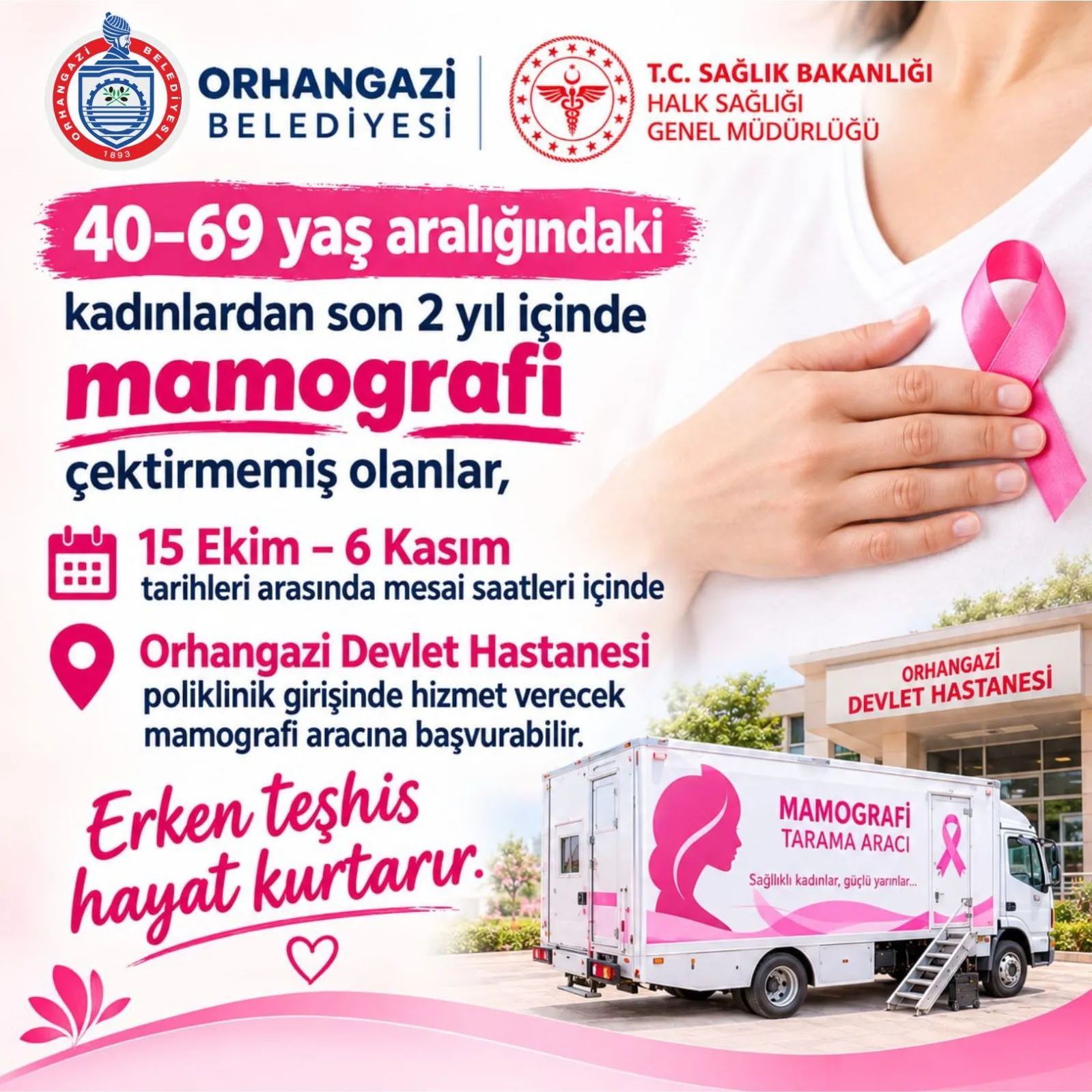 Orhangazi’de kadınlara yönelik ücretsiz mamografi taraması başladı